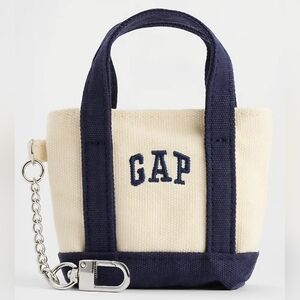 GAP Logo Tote Keychain Charm In Navy Uniform. New
